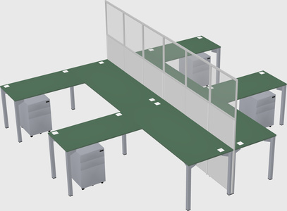 Shared l-shape cubicle