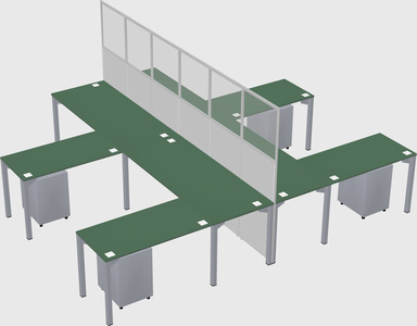Shared l-shape cubicle