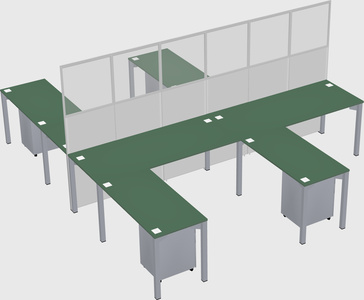 Shared l-shape cubicle