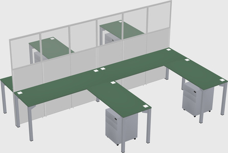 Shared l-shape cubicle