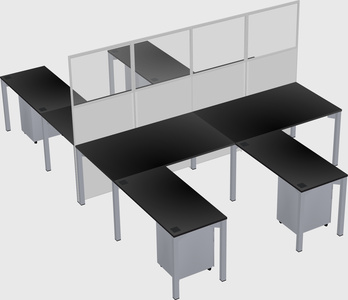 Shared l-shape cubicle