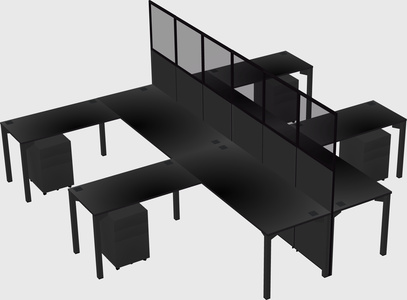 Shared l-shape cubicle