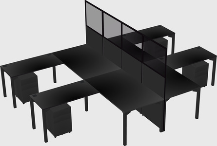 Shared l-shape cubicle