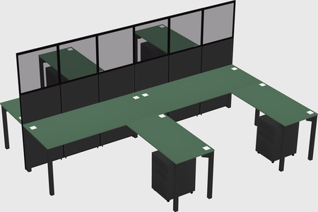 Shared l-shape cubicle