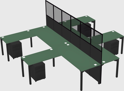 Shared l-shape cubicle