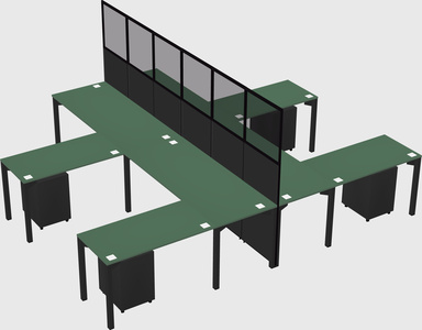 Shared l-shape cubicle