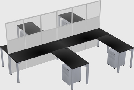 Shared l-shape cubicle