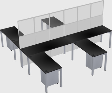 Shared l-shape cubicle