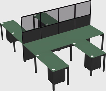 Shared l-shape cubicle