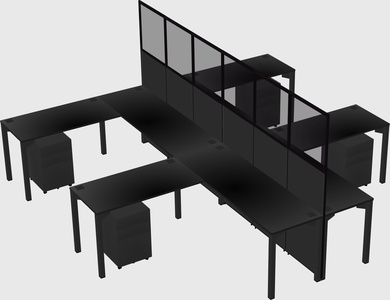 Shared l-shape cubicle
