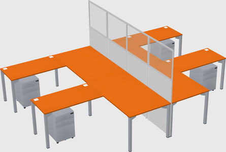 Shared l-shape cubicle