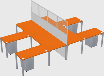 Shared l-shape cubicle
