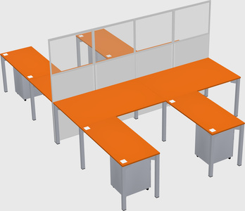 Shared l-shape cubicle