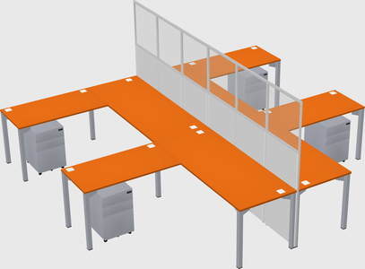 Shared l-shape cubicle
