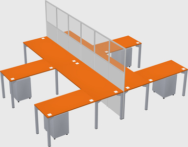 Shared l-shape cubicle