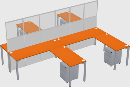 Shared l-shape cubicle