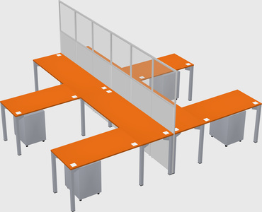 Shared l-shape cubicle