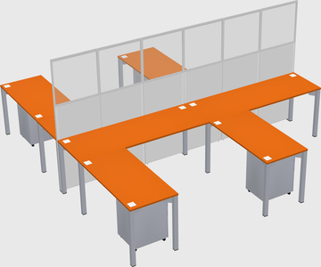 Shared l-shape cubicle