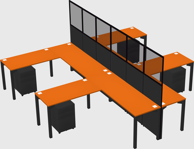 Shared l-shape cubicle
