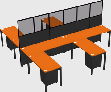 Shared l-shape cubicle