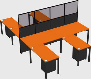 Shared l-shape cubicle