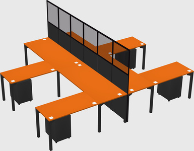 Shared l-shape cubicle