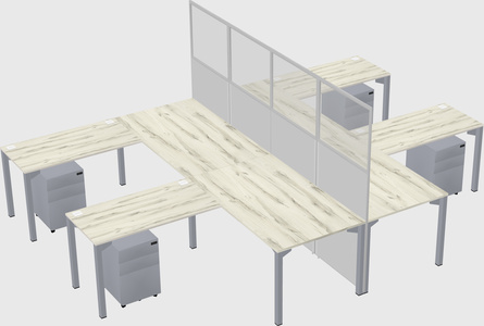 Shared l-shape cubicle