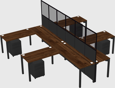 Shared l-shape cubicle