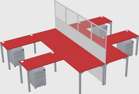 Shared l-shape cubicle