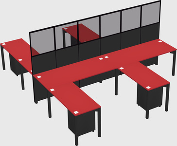 Shared l-shape cubicle