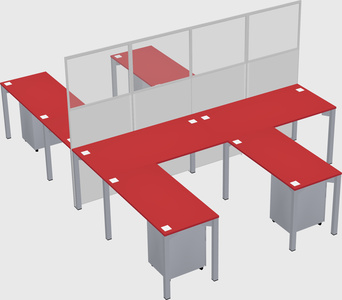 Shared l-shape cubicle
