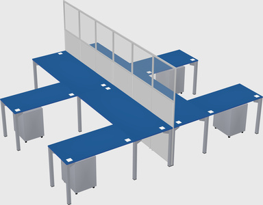 Shared l-shape cubicle