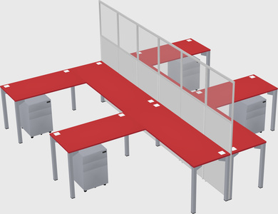 Shared l-shape cubicle