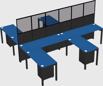 Shared l-shape cubicle