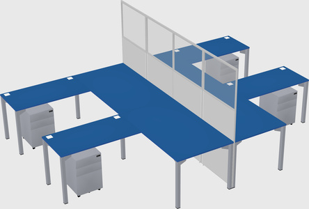 Shared l-shape cubicle
