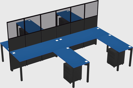 Shared l-shape cubicle