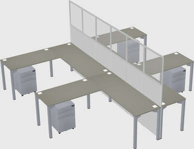 Shared l-shape cubicle