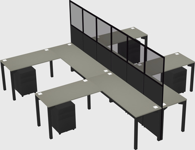 Shared l-shape cubicle