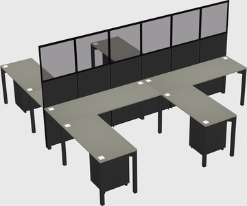 Shared l-shape cubicle