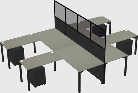 Shared l-shape cubicle