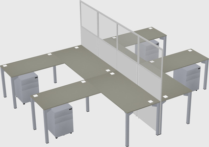Shared l-shape cubicle