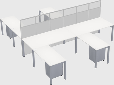 Shared l-shape cubicle