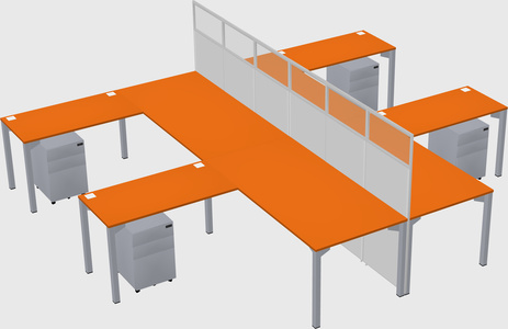 Shared l-shape cubicle