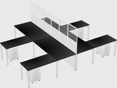 Shared l-shape cubicle