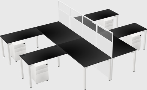 Shared l-shape cubicle