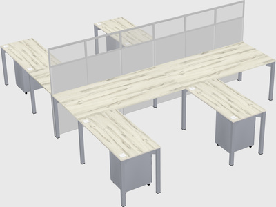 Shared l-shape cubicle