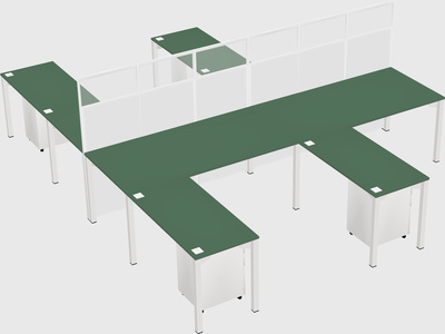 Shared l-shape cubicle