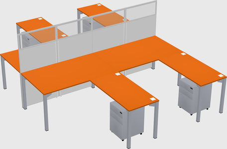 Shared l-shape cubicle