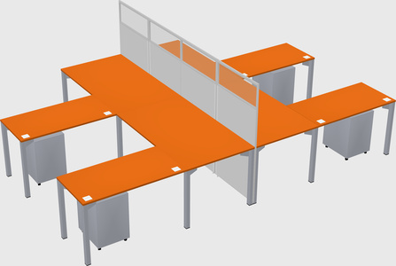Shared l-shape cubicle