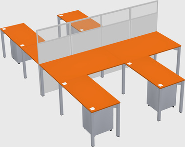 Shared l-shape cubicle